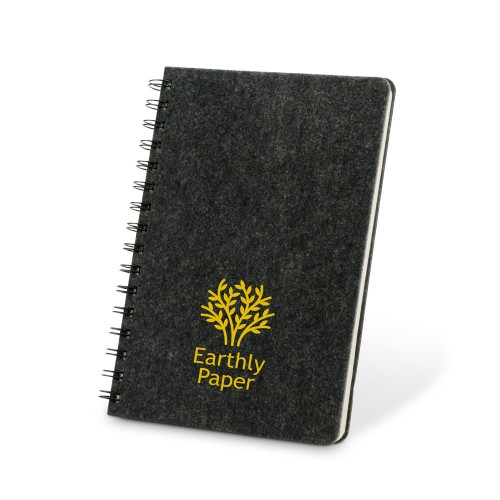 Caderno A5 semi-rígida em feltro 100% reciclado Personalizado - 93635