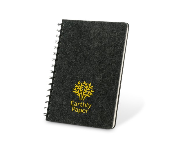 Caderno A5 semi-rígida em feltro 100% reciclado Personalizado - 93635