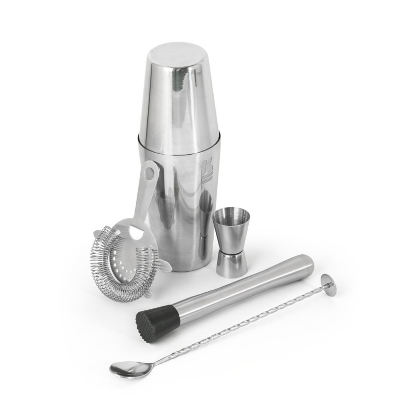 Kit de coqueteleira  com 6 peças em aço inox Personalizado  - 94043