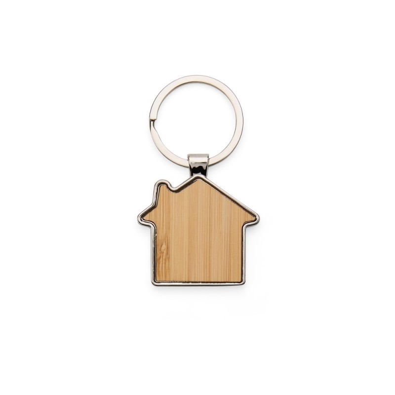 Chaveiro em formato de casa Metal Bambu personalizado -  18909