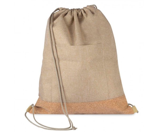 Sacola/Mochila em Poliéster 600D e Cortiça Personalizada  - BP0004
