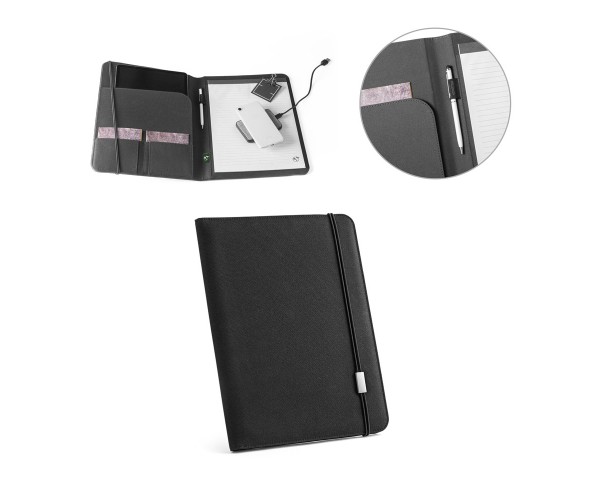 Pasta A4 em poliéster  com caderno  personalizada- 53580
