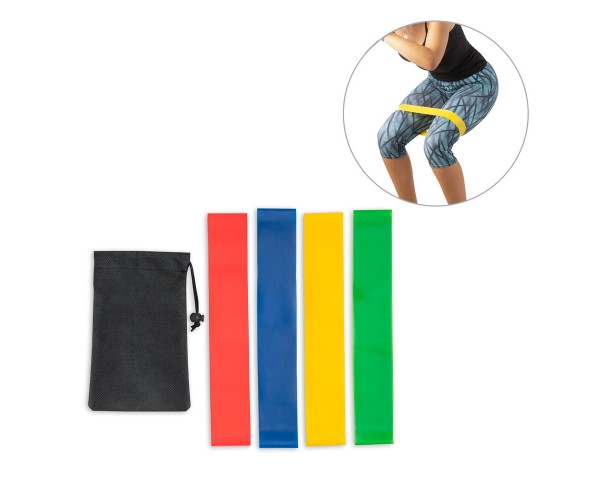 Conjunto de 4 bandas elásticas com bolsa  Personalizada - 99970