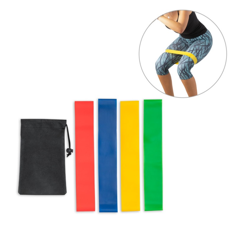 Conjunto de 4 bandas elásticas com bolsa  Personalizada - 99970