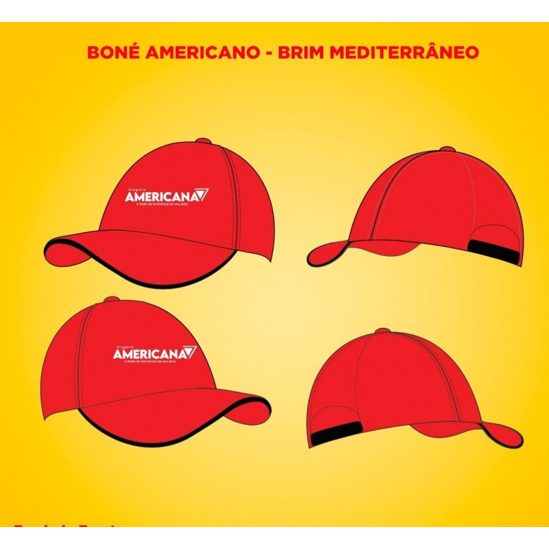 Boné Americano Tecido Brim  Mediterraneo logo Silkado - BN03874