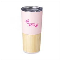 Copo Térmico Bambu 600ml  personalizado para Outubro Rosa   -04084-1