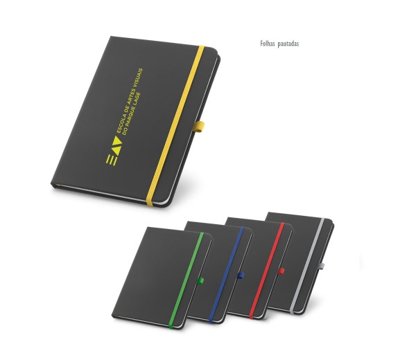 Caderno tipo moleskine 14 x 21cm personalizada -93717