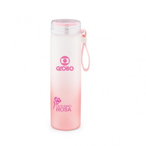 Squeeze em Vidro 470 ML personalizado para Outubro Rosa - 94669-89