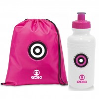 Kit de Mochila sacola Nylon  e garrafa personalizada Para Outubro Rosa - 92910-8877