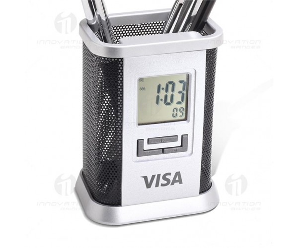 PORTA CANETA C/ MINI RELOGIO DIG PERSONALIZADO -143119