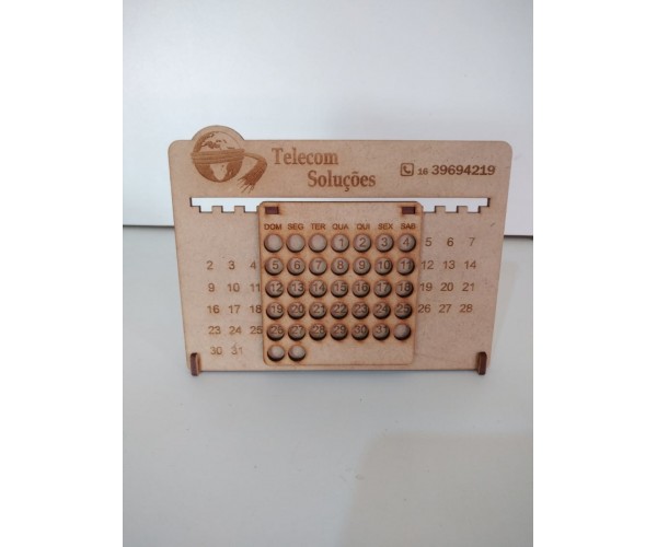Calendário Permanente MDF com Acrílico  Personalizado - P@13856