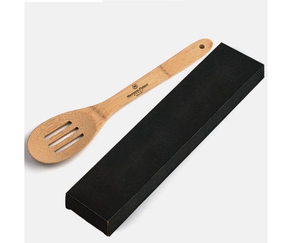 Colher Perfurada Em Bambu 30 Cm Personalizada com Embalagem - UD-09303
