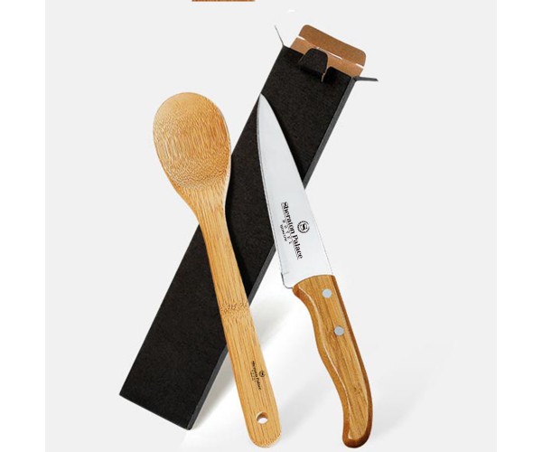 Conj. De Faca 7" E Colher Em Bambu Special Line - 2 Pçs Personalizado  -KF-90703