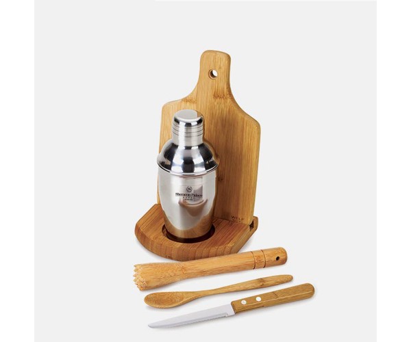 Kit Para Caipirinha Em Bambu Ibiza Com Coqueteleira 6 Pçs - KC-00423 