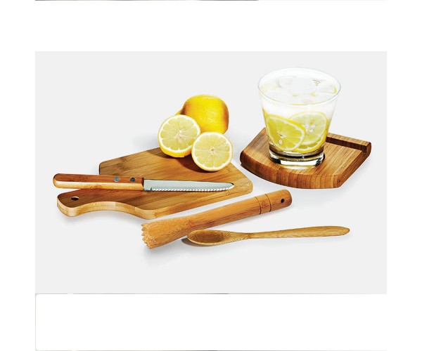 Kit Para Caipirinha Em Bambu Ibiza Personalizado 6 Pçs  - KC-00463