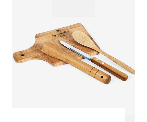 Kit Para Caipirinha Em Bambu Ibiza Personalizado - 4 Pçs KC-00283