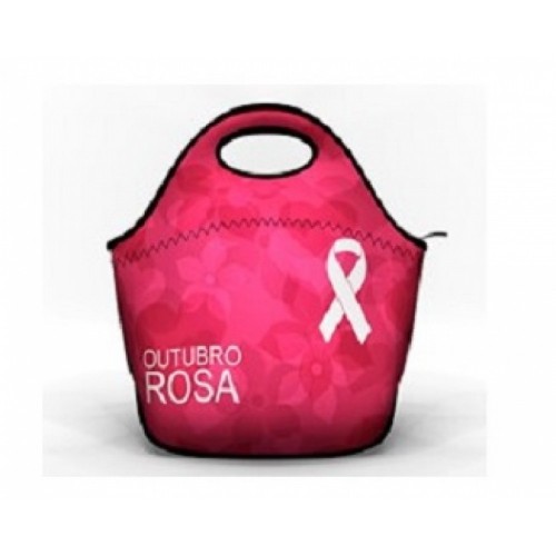  Lancheira Termica em Neoprene Personalizada para Outubro Rosa -  MINLNC-1