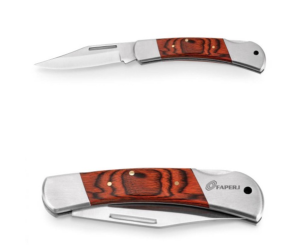 Canivete em aço inox e madeira personalizado -94031