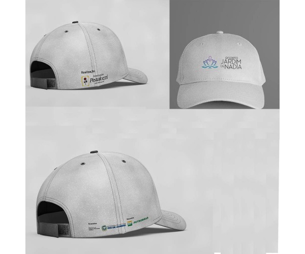 Boné Americano Tecido Brim Silkado Frente e laterias  -BN03-89 