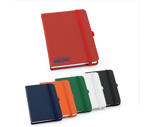 Caderno tipo moleskine 14 x 9 cm personalizada -93493