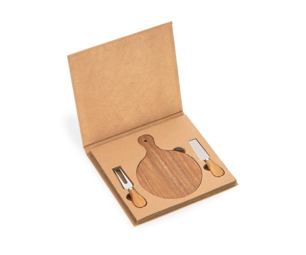 Kit Queijo em Madeira com 3 Peças Personalizado - KQ262
