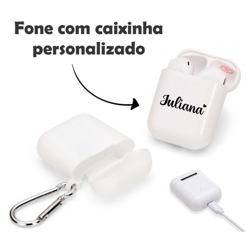 Fone de Ouvido Bluetooth Personalizado com Case Carregador-14506