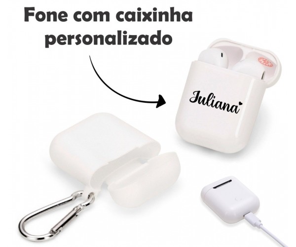 Fone de Ouvido Bluetooth Personalizado com Case Carregador-14506