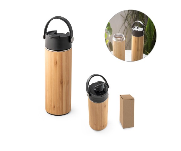 Squeeze em Bambu e Aço Inox 440 ml Personalizado - 94257