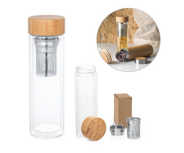 Garrafa de Vidro com Infusor 490ml Personalizado - 94765