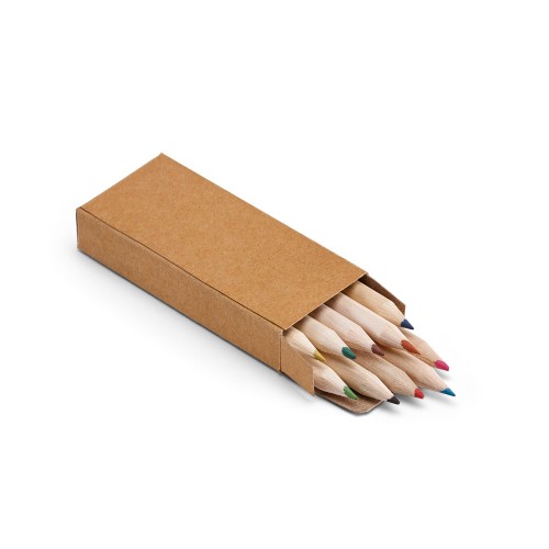 Caixa de cartão com 10 mini lápis de cor Personalizado- 51931