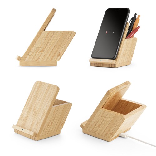 Carregador Wireless em Bambu Personalizado - 57940