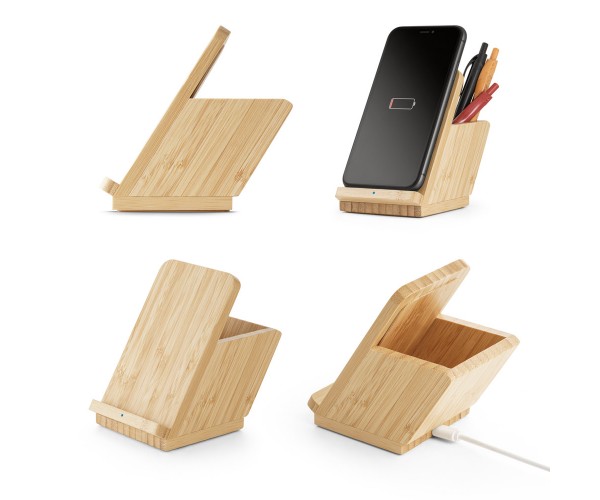 Carregador Wireless em Bambu Personalizado - 57940
