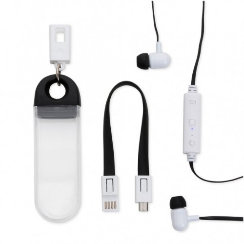  Fone de Ouvido Bluetooth Personalizado com Estojo e Cabo-14588