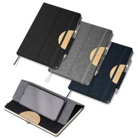 Caderno A5 Capa em RPET e detalhe em Bambu  Personalizado  -CAD140