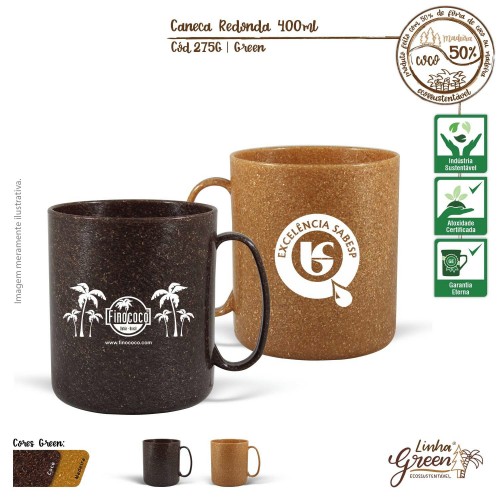 Caneca Redonda Green  400ml Personalizada _ 275G