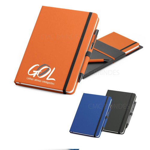 Kit de caderno couro e caneta Personalizado - 93795