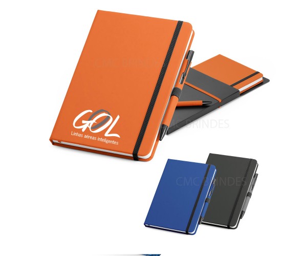 Kit de caderno couro e caneta Personalizado - 93795
