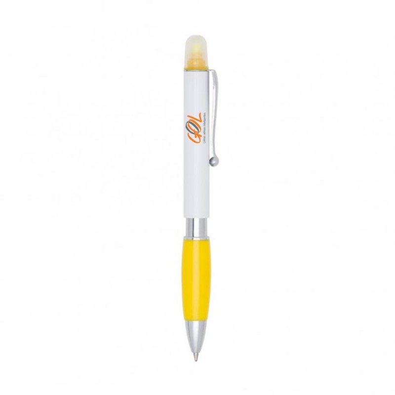 Caneta Plástica Marca Texto Personalizada- 12529 
