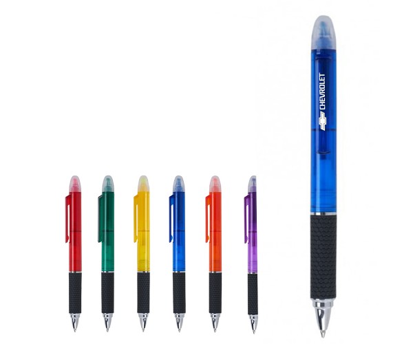 Caneta plástica marca texto personalizada- 1704B