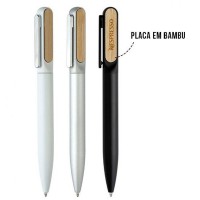 Caneta Metal com Bambu Personalizada - CM0118