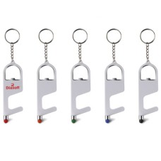 Chaveiro de plástico Antibacteriano Touch e  Abridor personalizado- CH77010A