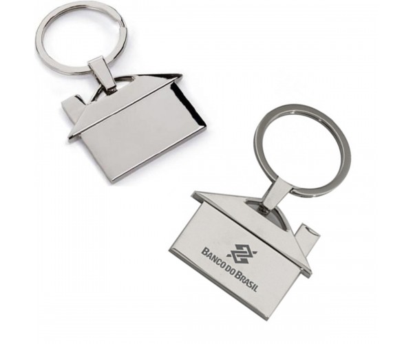 Chaveiro Metal Formato Casa Personalizado-12209