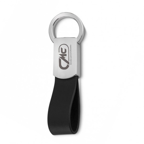 Chaveiro Metal com Couro Personalizada-14190