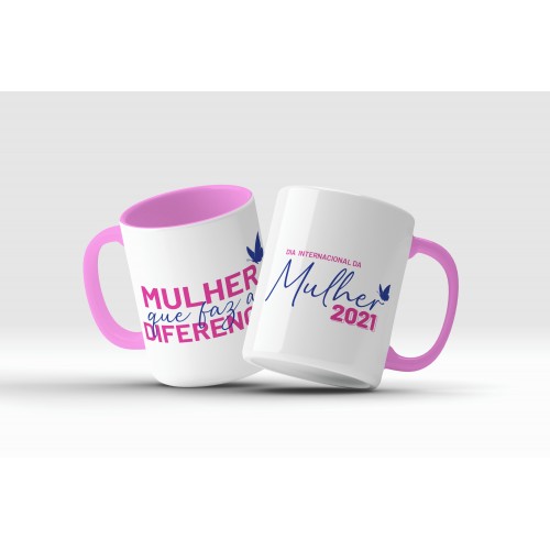 Caneca de cerâmica personalizada para dia Internacional da Mulher - 000643-1