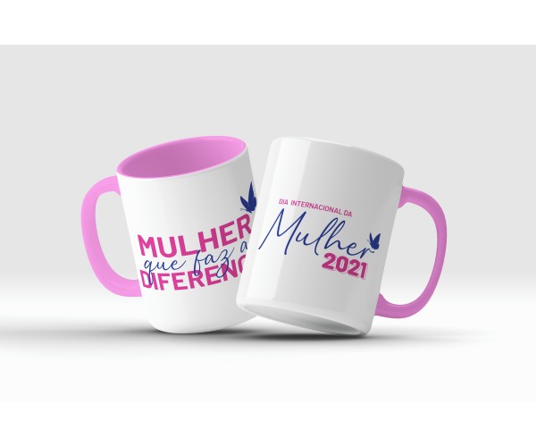 Caneca de cerâmica personalizada para dia Internacional da Mulher - 000643-1