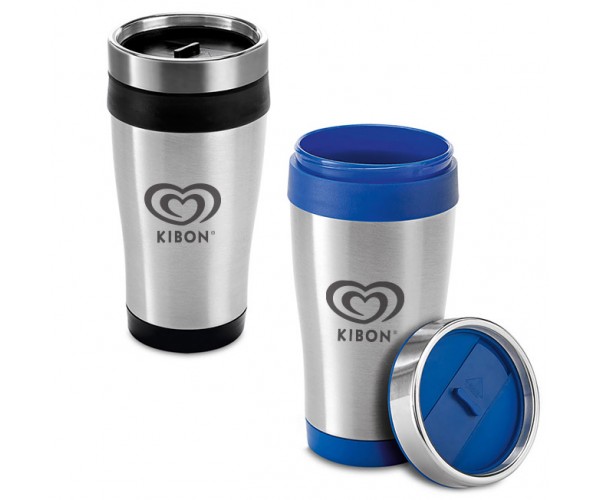 Copo de viagem em aço inox e Plastico - 94625
