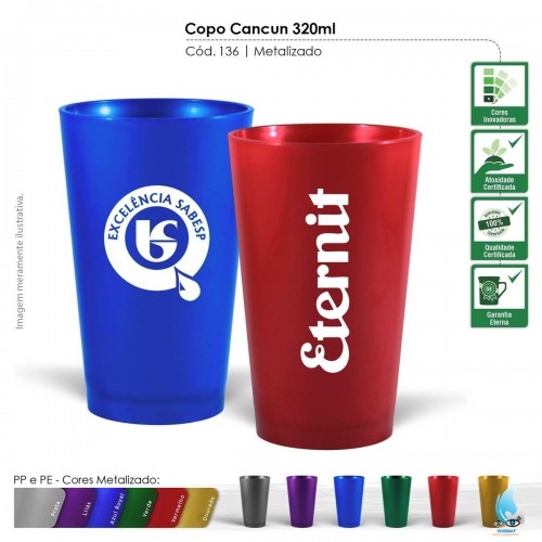 Copo Plástico 320 ml Personalizado  -136