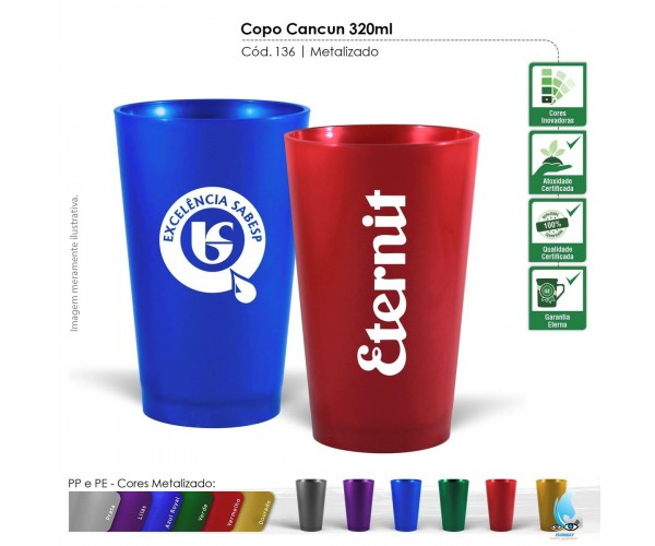 Copo Plástico 320 ml Personalizado  -136