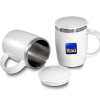 Caneca plástico com inox na parte interna de 400ml Personalizada - CA0150 