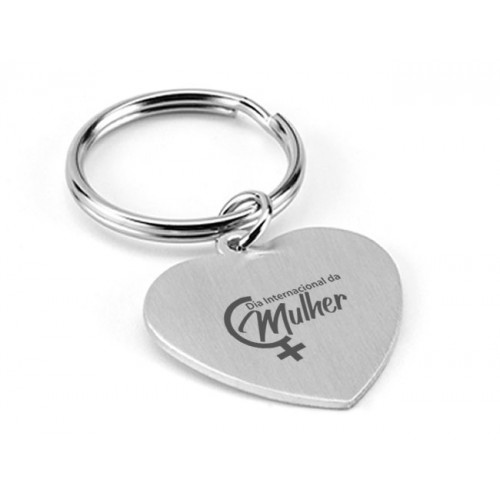 Chaveiro Coração Metal Personalizado para o dia internacional das Mulheres -  93159